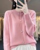 women's O-neck cardigan loose long-sleeved sweater top