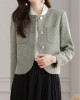 Chic Tweed Jackets Casual Fashion Long Sleeve Elegant Coat