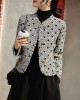 Style Fashion Tweed Wool Jacket Retro Classic Elegant V-neck Short Jacket