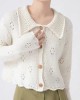 Women Hollow Out Sweet Sweater Buttons Up Cardigan Coat