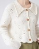 Women Hollow Out Sweet Sweater Buttons Up Cardigan Coat