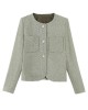 Chic Tweed Jackets Casual Fashion Long Sleeve Elegant Coat