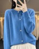 women's O-neck cardigan loose long-sleeved sweater top