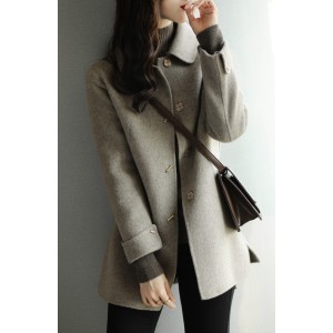 Plus Size Long Wool Coat Elegant Vintage Coat  Jacket