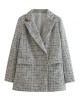 Women Suit Jacket Tweed Blazer Women Jacket