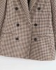 Vintage Casual Plaid Blazer Fashion Double Breasted Office