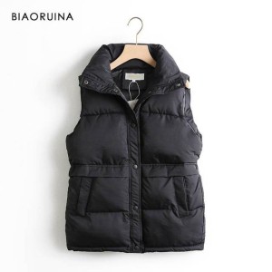 Style Solid Sleeveless Winter Keep Warm Winter Vest Coat