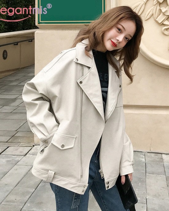 Fashion Oversized Coat Faux Leather Jacket