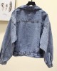 Vintage Denim Jacket Women Spring Coat Ripped oversized