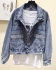 Vintage Denim Jacket Women Spring Coat Ripped oversized