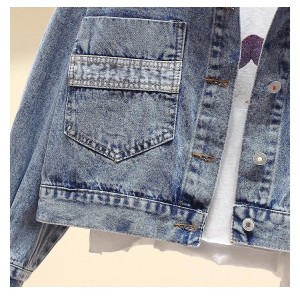 Vintage Denim Jacket Women Spring Coat Ripped oversized