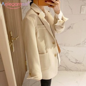 Solid Color Single Breasted Casual Blazers Jackets Office Work Suit