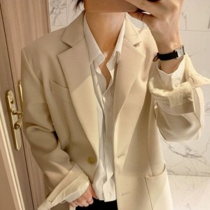 Solid Color Single Breasted Casual Blazers Jackets Office Work Suit