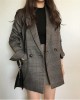 Elegant Plaid Blazers and Jackets Work Office Lady Vintage