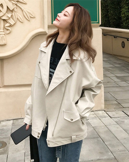 Fashion Oversized Coat Faux Leather Jacket