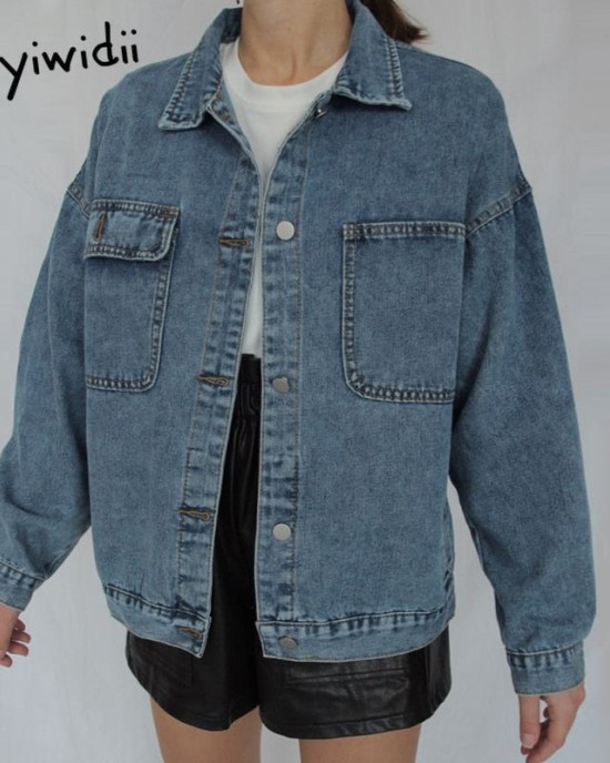 Jean Jacket Women Clothes Oversized Jeans Denim Coat