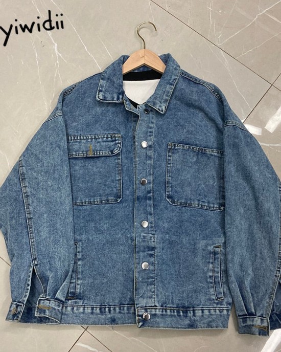 Jean Jacket Women Clothes Oversized Jeans Denim Coat