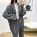 Autumn and winter new products with loose temperament, oversized long sleeved pleated suit jacket for women Autumn and winter new products with loose temperament, oversized long sleeved pleated suit jacket for women