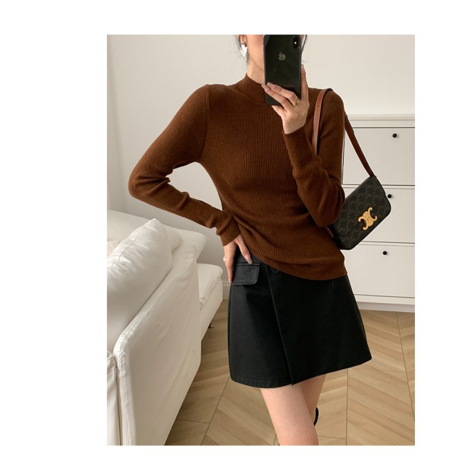 Wool blend yarn high elasticity autumn and winter versatile base sweater