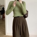Wool blend yarn high elasticity autumn and winter versatile base sweater