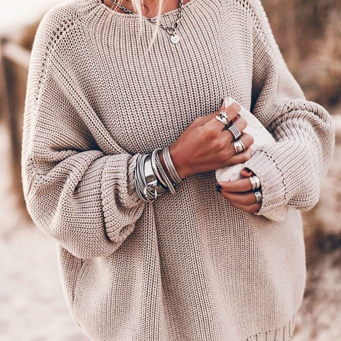 Winter new product knit sweater loose oversized sweater jacket