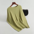One shoulder knitted short sleeved temperament women's fashion commuting ladies wear women's T-shirts