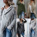 Autumn and winter oversized women's tassel knitted sweater jacket Autumn and winter oversized women's tassel knitted sweater jacket