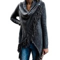 Autumn and winter oversized women's tassel knitted sweater jacket Autumn and winter oversized women's tassel knitted sweater jacket
