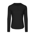 Vertical ribbed front collar sports long sleeve feminine casual home running yoga wear
