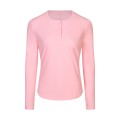 Vertical ribbed front collar sports long sleeve feminine casual home running yoga wear