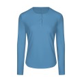 Vertical ribbed front collar sports long sleeve feminine casual home running yoga wear