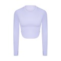 Yoga clothes new sexy side seam split naked sense of fitness long sleeve T wear casual running sports top women Yoga clothes new sexy side seam split naked sense of fitness long sleeve T wear casual running sports top women