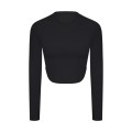 Yoga clothes new sexy side seam split naked sense of fitness long sleeve T wear casual running sports top women Yoga clothes new sexy side seam split naked sense of fitness long sleeve T wear casual running sports top women