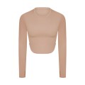 Yoga clothes new sexy side seam split naked sense of fitness long sleeve T wear casual running sports top women Yoga clothes new sexy side seam split naked sense of fitness long sleeve T wear casual running sports top women